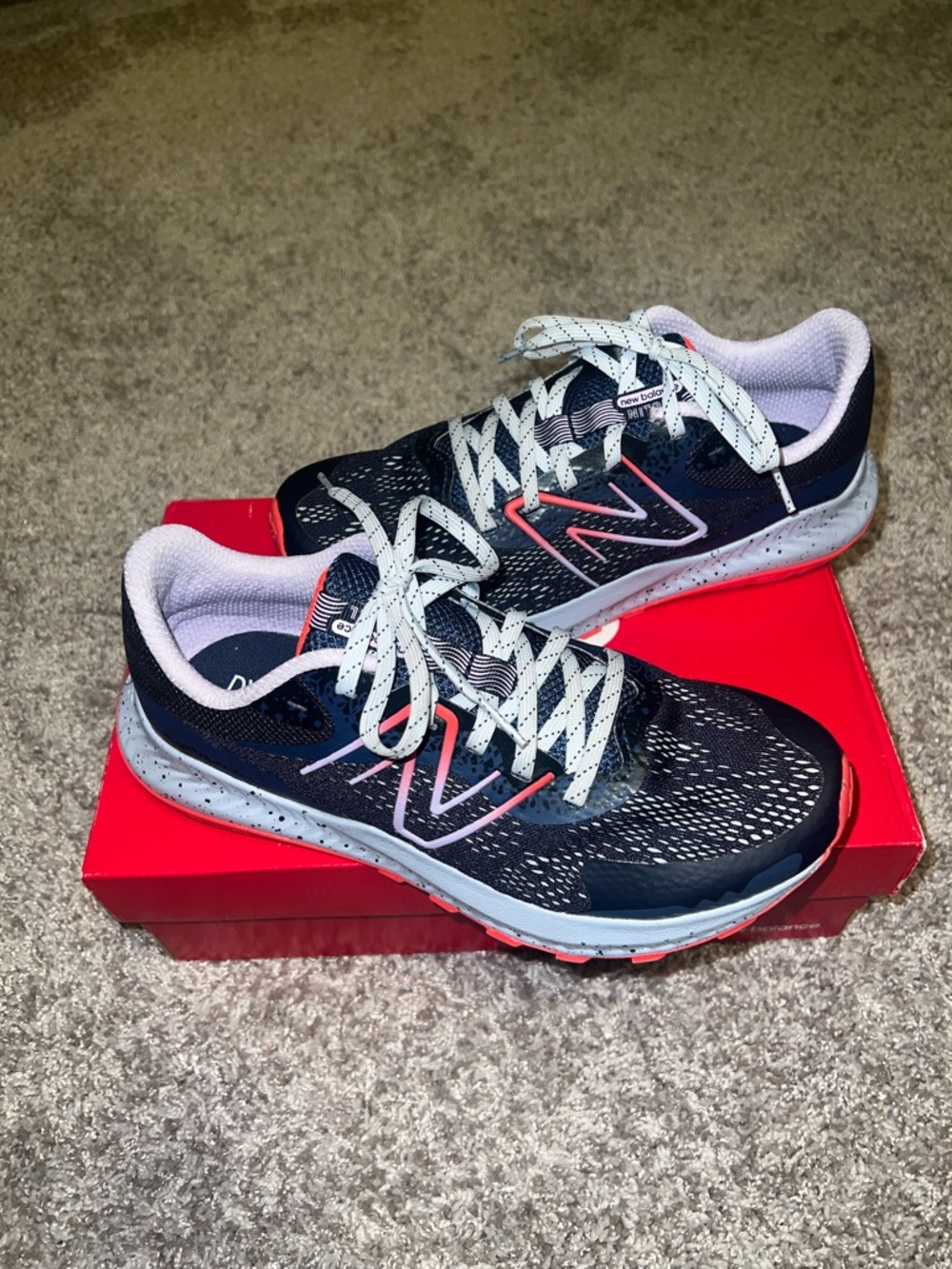 New Balance Navy & Coral Running Sneakers